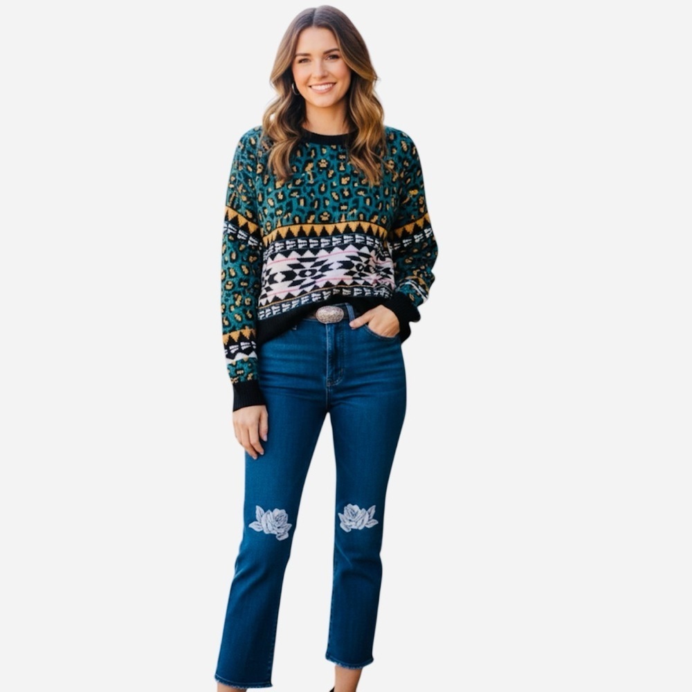 Wrangler retro Multicolor Patterned Women's Sweater size small